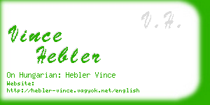 vince hebler business card